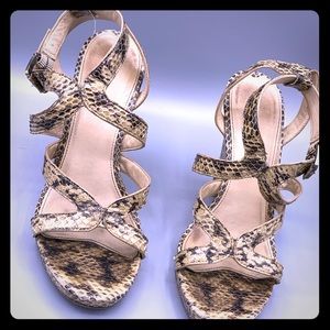 Snake print (leather) Wedges